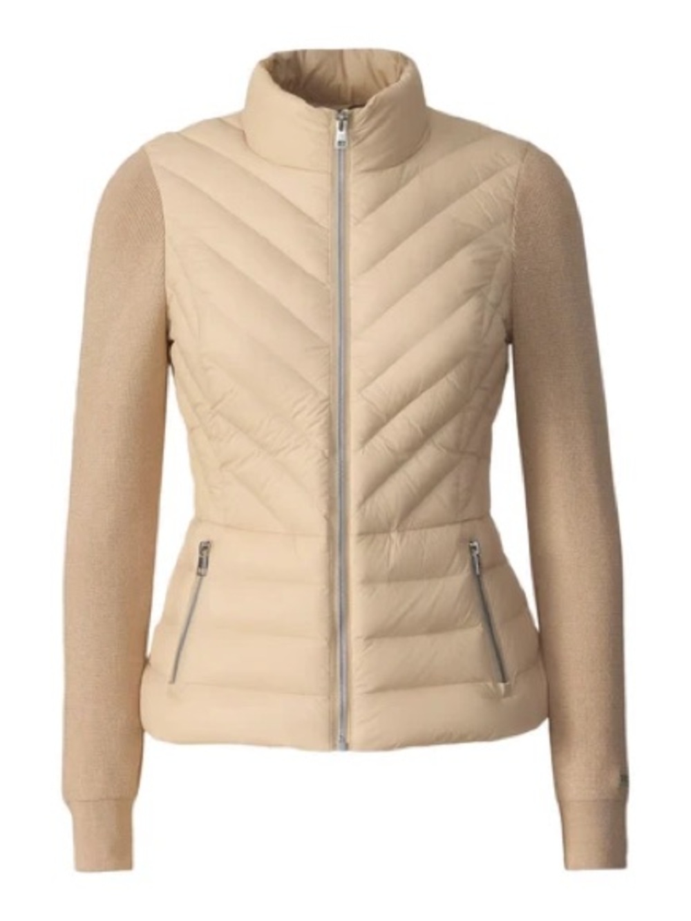 Soia & Kyo Women's Light Beige Quilted Hybrid Puffer Jacket